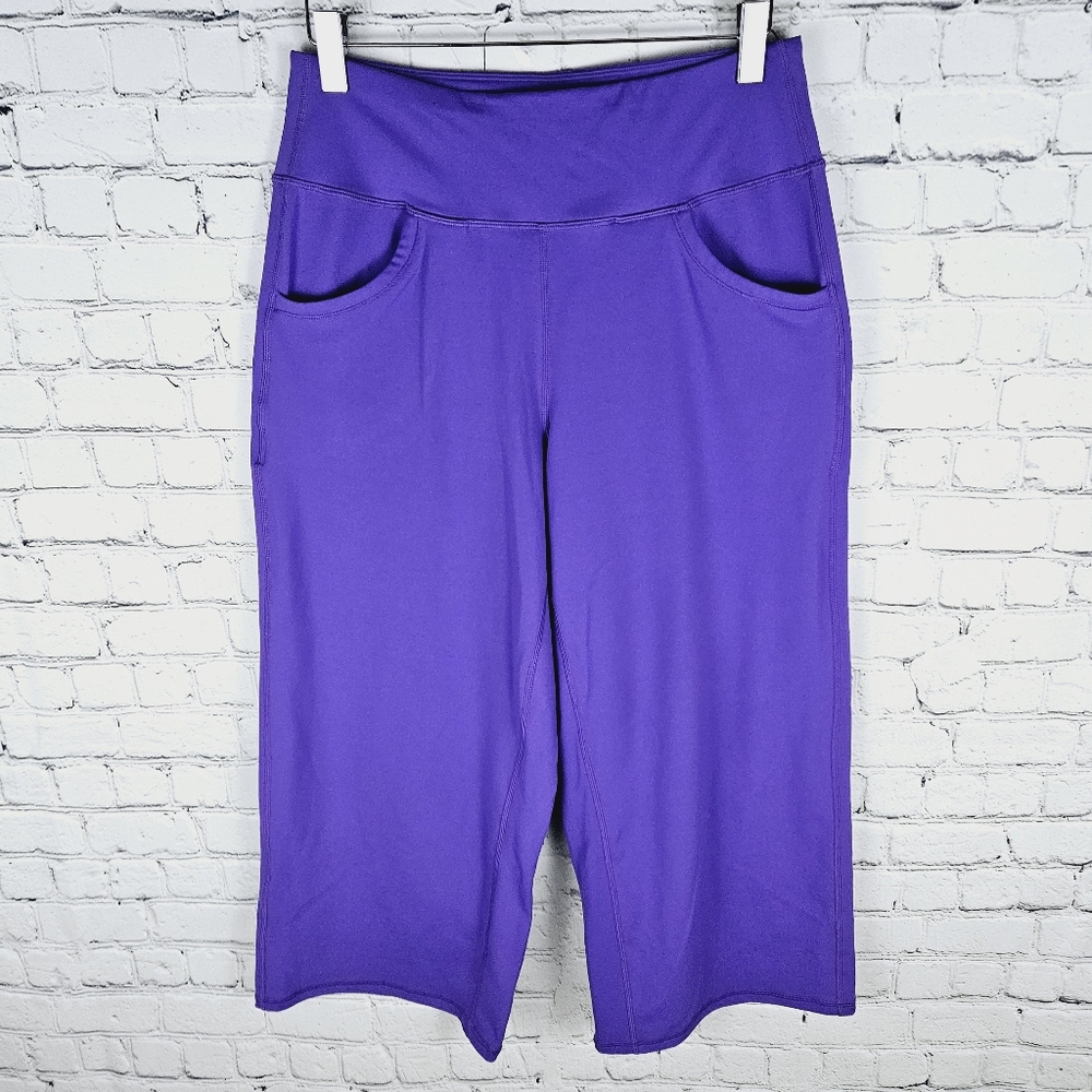 PROMOVER | wide leg high waist goucho cropped athletic pocket yoga pants